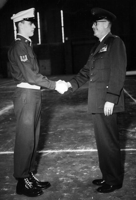 Cadet Eugene Kathol receives Cadet of the Month honor at the University of Omaha in 1966., UNO Libraries' Archives &amp; Special Collections